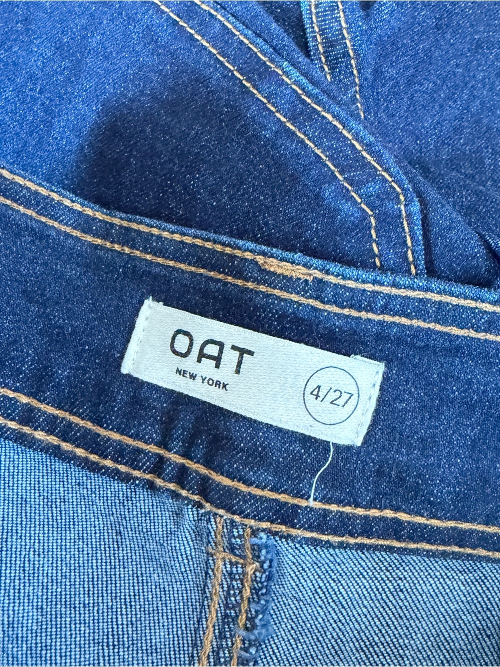 OAT New York Women’s Wide Leg High Rise Dark Wash Patch Pocket Jeans 4/27 - Picture 8 of 13